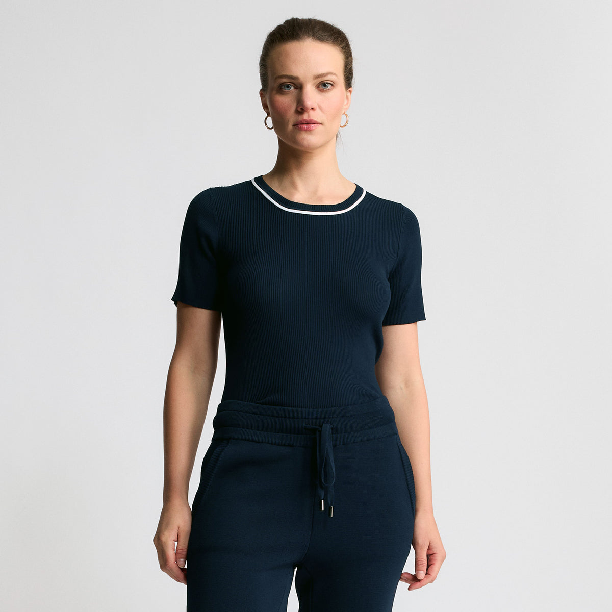 Base Layer Ribbed T-shirt | Navy