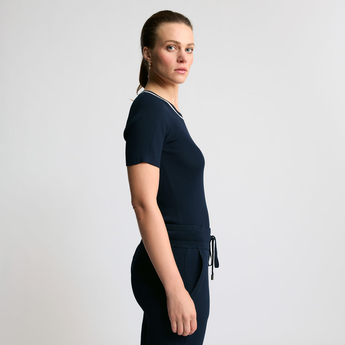 Base Layer Ribbed T-shirt | Navy