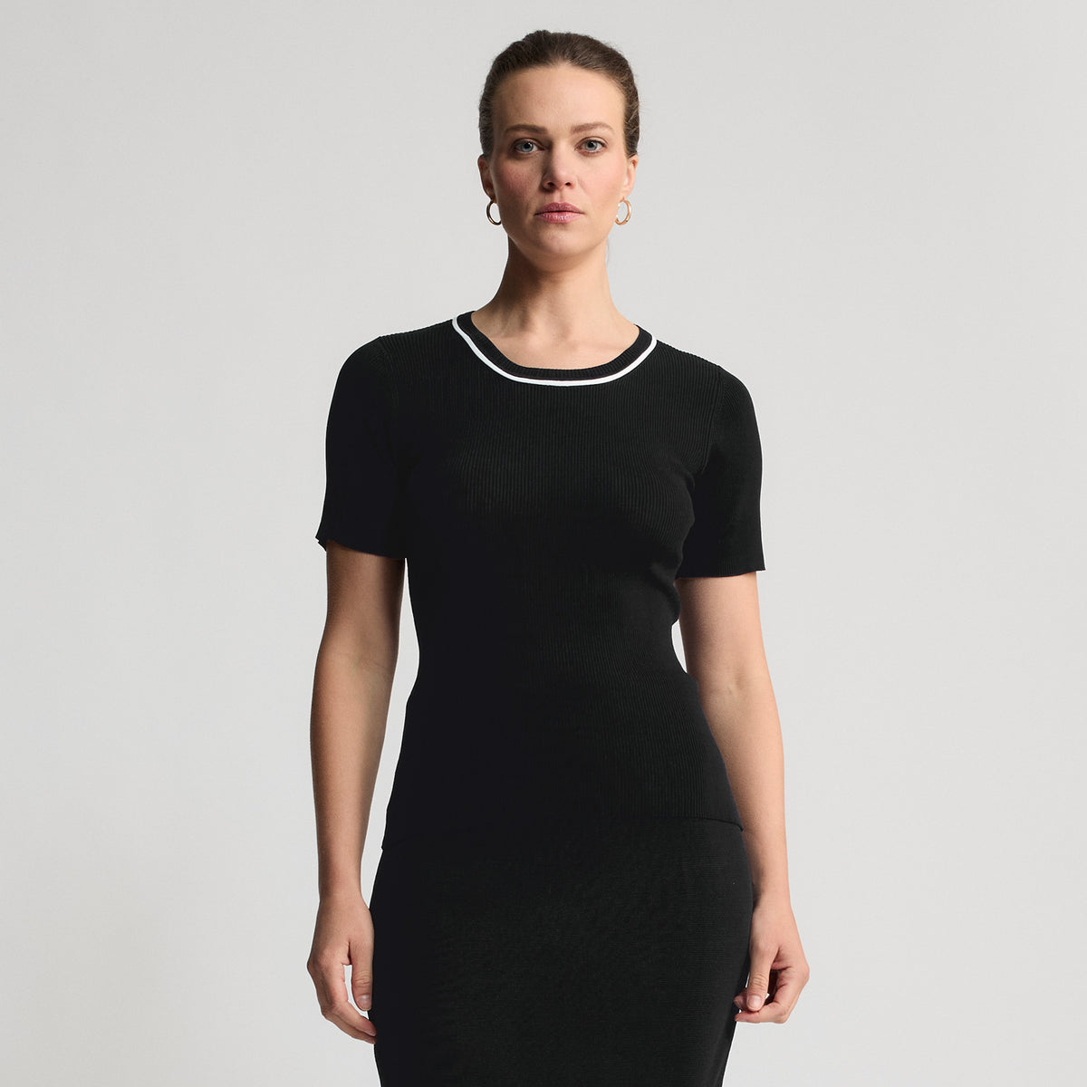 Base Layer Ribbed T-shirt | Black