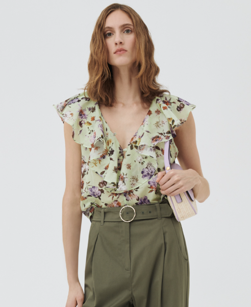 Marella and Emme Sale. Silk floral top